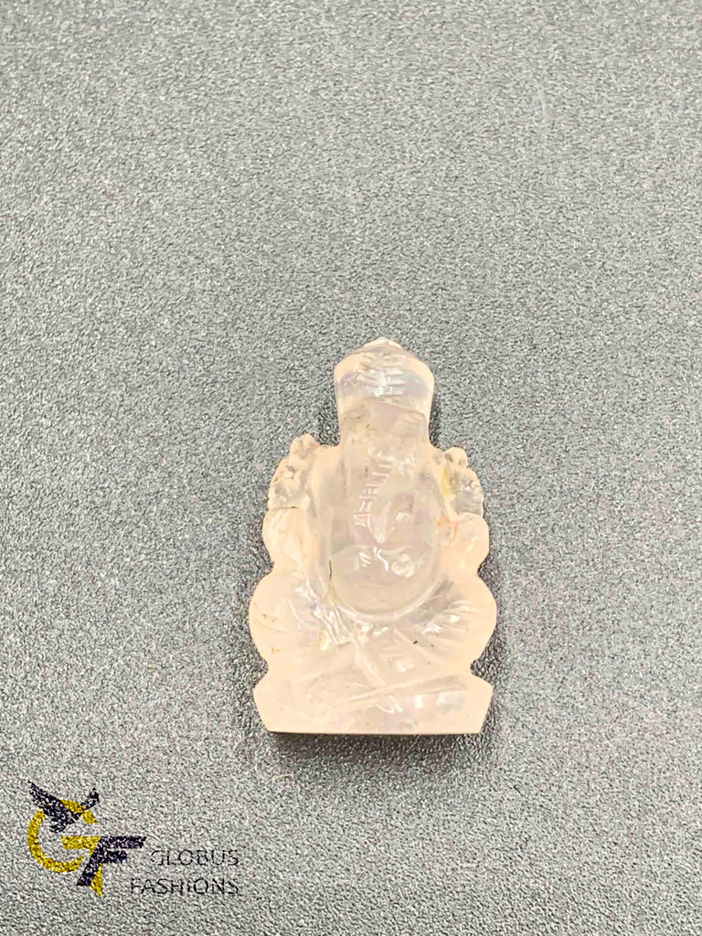 Rose Quartz Crystal small Ganesha idol