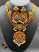 Elegant Peacock design multicolor stones necklace set