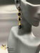 Simple black stones long earrings
