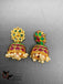 Traditional multicolor Stones with Pearls Jumka Earrings