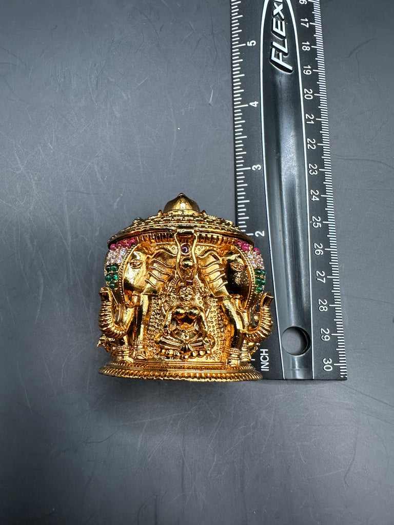 Beautiful multicolor Stones with Venkateshwara Swamy print kumkum & Turmeric box