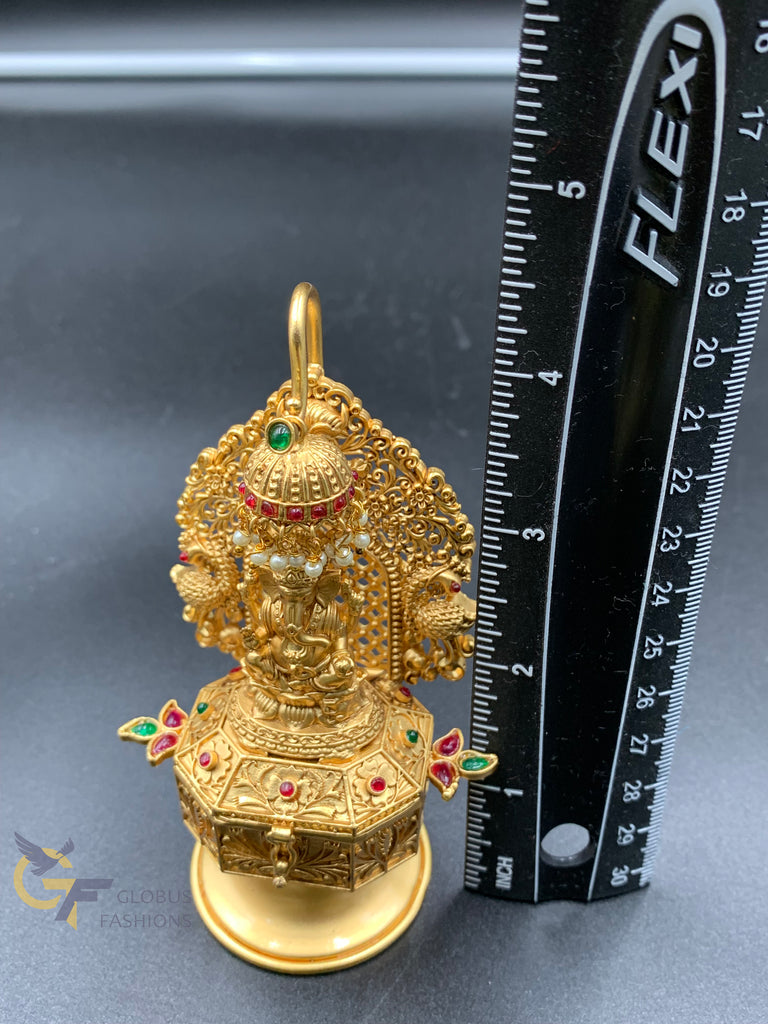 Multicolor stones & pearls antique Ganesh Kumkum &