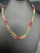 Swarovski pearls with Ruby & Emerald beads three three-line chain