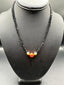 Plain high quality black diamond beads with real coral pumpkin shape bead pendant