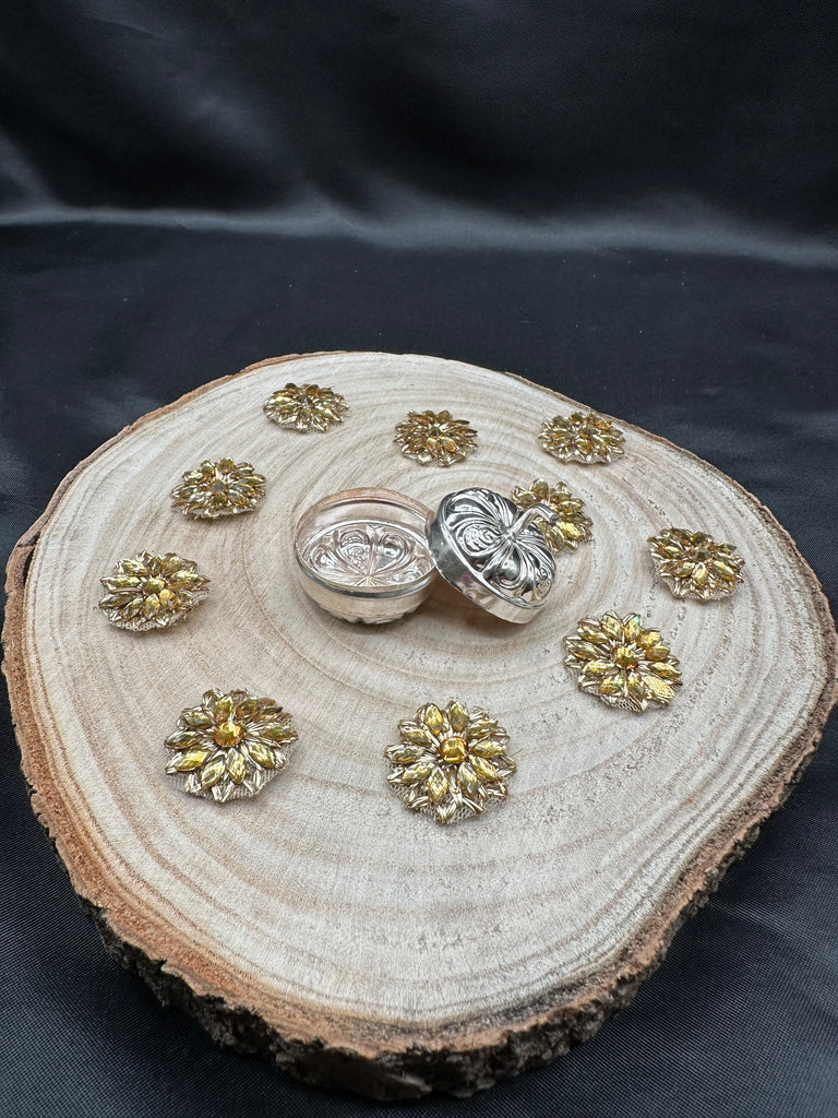 Pumpkin shape pure silver kumkum & Turmeric box