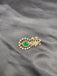 Flower design cz Stones and emerald stone Saree pin/ brooch