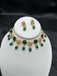 Emerald Stones with CZ stones necklace set