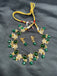 Emerald Stones with CZ stones necklace set