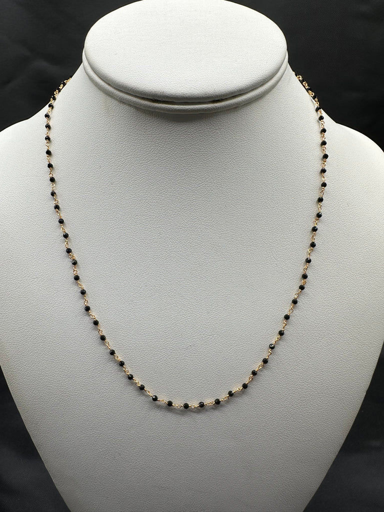 Single-line black diamond bead chain