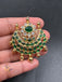 Emerald stones with CZ stones hair clip