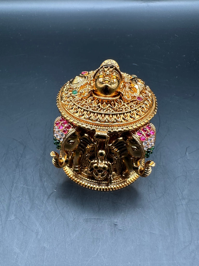 Beautiful multicolor Stones with Venkateshwara Swamy print kumkum & Turmeric box