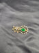 Flower design cz Stones and emerald stone Saree pin/ brooch