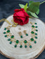 Emerald Stones with CZ stones necklace set