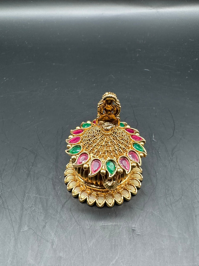 Beautiful multicolor Stones with Lakshmi print kumkum & Turmeric box