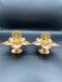 Full gold with pearls Lakshmi design Deepam/ Diya 
Set of 2 deepam