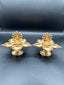 Full gold with pearls Lakshmi design Deepam/ Diya 
Set of 2 deepam