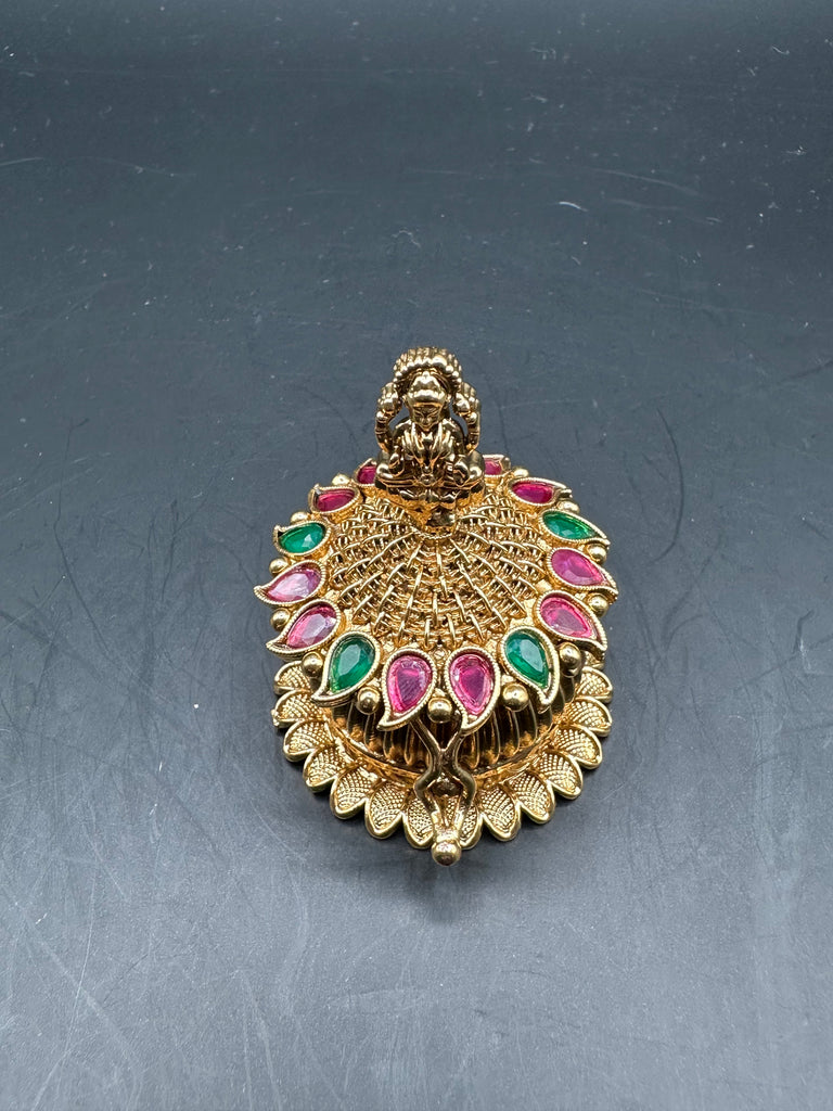 Beautiful multicolor Stones with Lakshmi print kumkum & Turmeric box