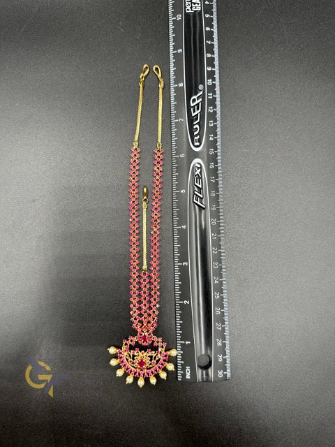 Beautiful Ruby stones with pearls tikka