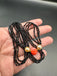 Plain high quality black diamond beads with real coral pumpkin shape bead pendant