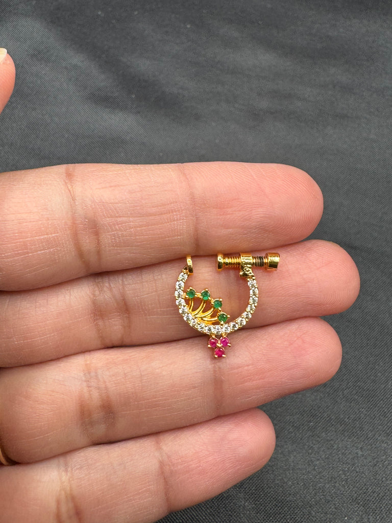 Multicolor stones nose ring