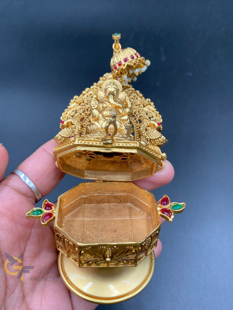 Multicolor stones & pearls antique Ganesh Kumkum &