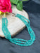 Original sea-green pumpkin beads three three-line chain