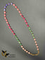 Multicolor beads with light purple beads single line chain