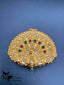 Gold & Stones peacock design kumkum box Handmade item