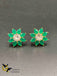 Traditional look emerald and cz stone big size earrings