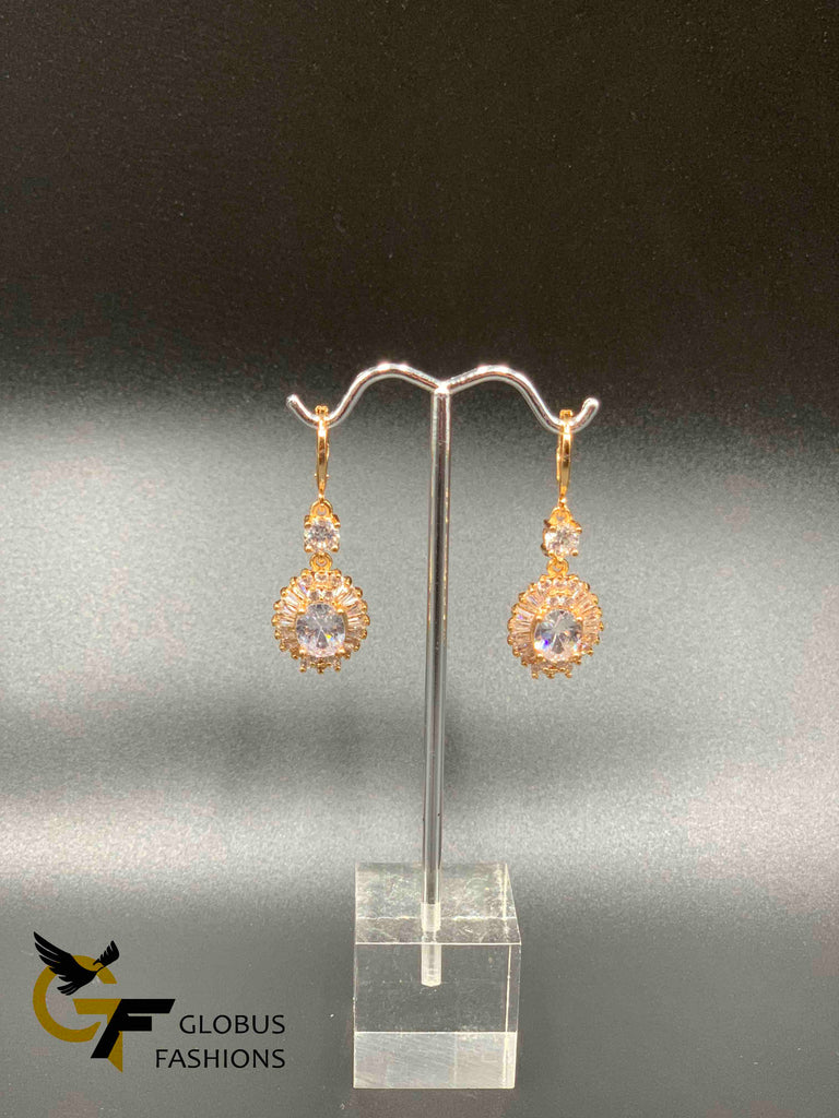 Elegant design cz stones earrings