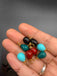 Small ring type earrings with multicolor Stones detachable Danglings