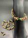 Multicolor beads with cz stones bead elastic anklets