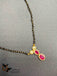 Single line black beads chain with Ruby Stones pendant