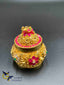 Elegant bird design with multicolor Stones kumkum Box