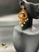 Beautiful peacock design ruby and cz stones with pearls chandbali earrings
