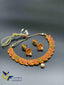 Multicolor stones Traditional antique mango shape necklace set with jumka earrings