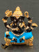 Small black with blue sitting Ganesh car idol