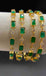 Emerald and cz stones set of four bangles