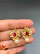 Cute pearls with stones earrings
