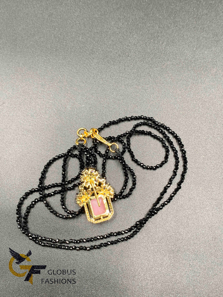 Simple design black Beads Chain with gold ball pendant – Globus Fashions