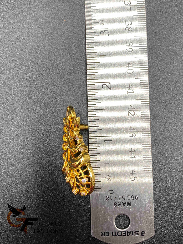 Plain gold with cz stones big pendant set