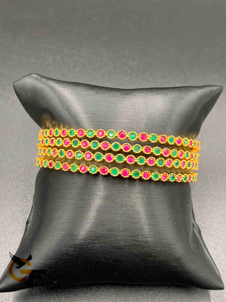 Multicolor stones set of four bangles