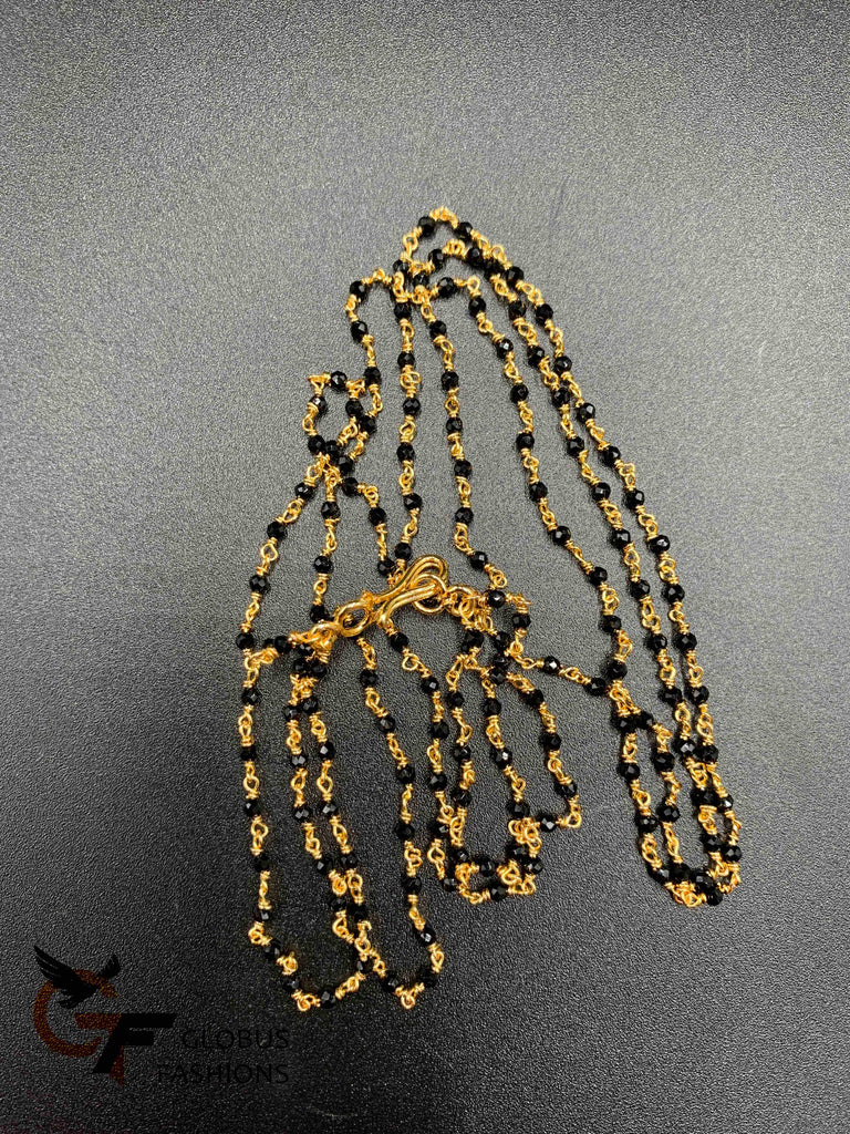 Double line black Diamond Beads Chain