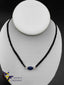 Double line black Diamond beads chain with silver and blue stones