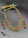 Cute rajwadi kundan stones with multicol stones three line necklace set