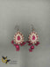 Traditional look cz stones with ruby stones Victorian jewelry necklace set