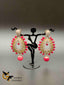 Cs stones and ruby beads big size chandbali earrings