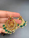 Multicolor Stones with emerald beads Chandbali Earrings