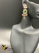 Cz stones with emerald stones German silver earrings
