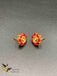 Traditional ruby round earrings